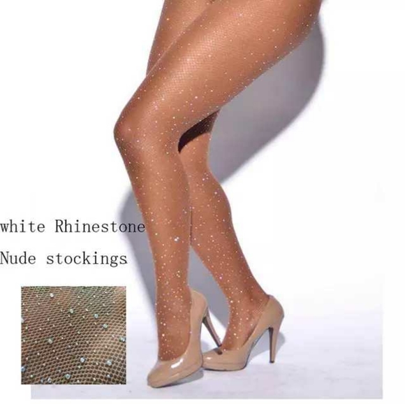 Bling Nude FIshnet Stockings - Picture 3 of 7